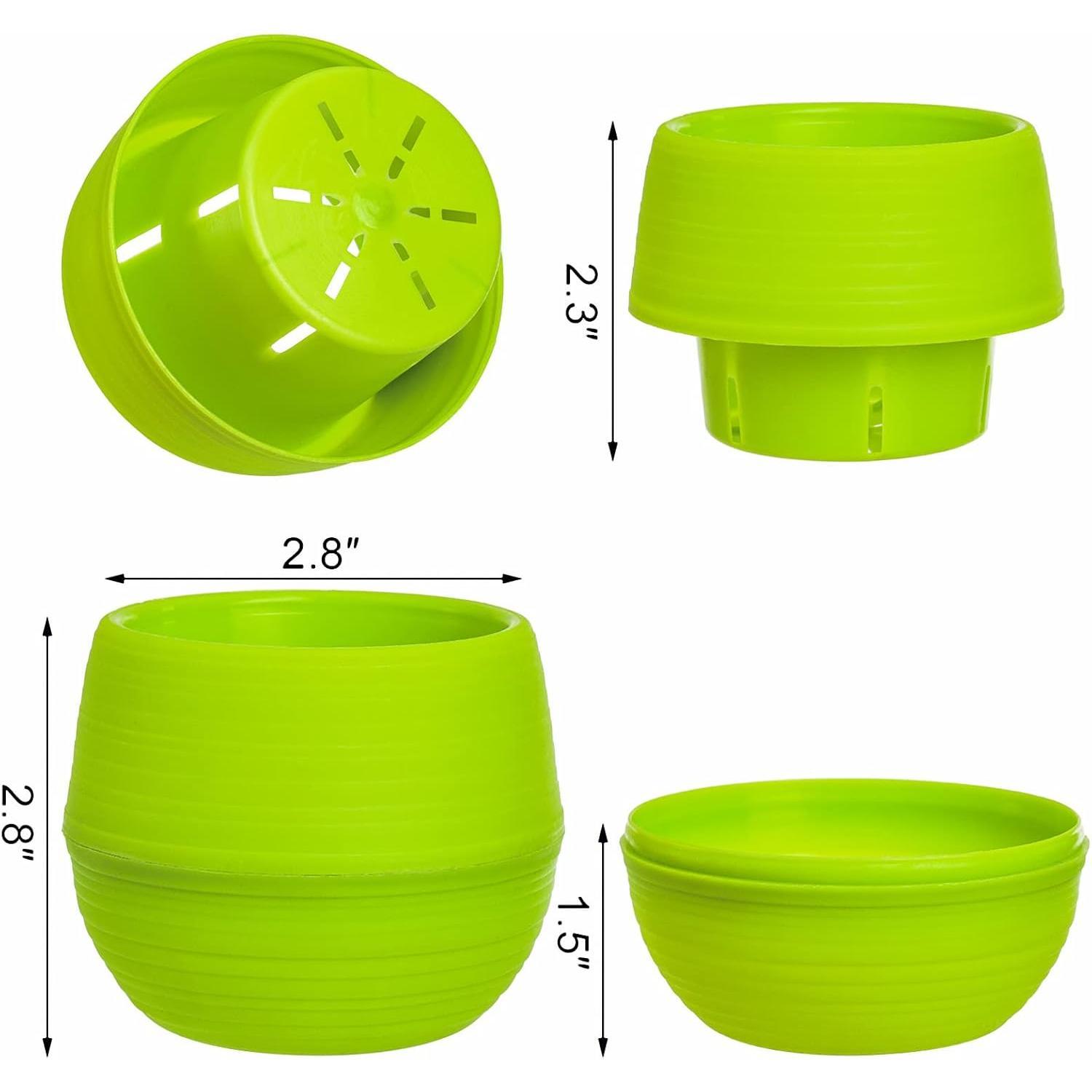 30 Pack Mini Succulent Pot, 3 Inch Plastic Seed Starter Pots Small Cute Succulent Planter with Drainage for Indoor & Outdoor ,  Decor, Free Assembly