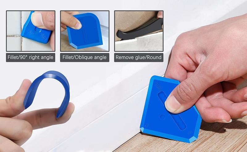 11Pcs Silicone Caulking Tools 3 in1 Grout Removal Tool(Stainless Steelhead)&Grout Remove Scraper, Caulk Remover for Kitchen/Bathroom/Window