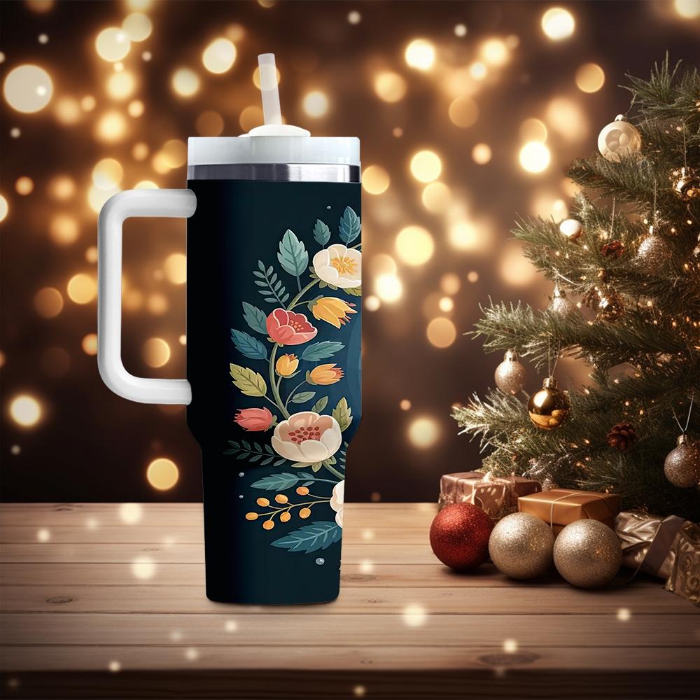 1pc Christmas water bottle, cartoon snowman, portable insulated stainless steel straw cup with handle, car mug, outdoor mug, travel mug, cup - Christmas, Valentine's Day, Mother's Day gift, back-to-school gift (straw inside the cup).