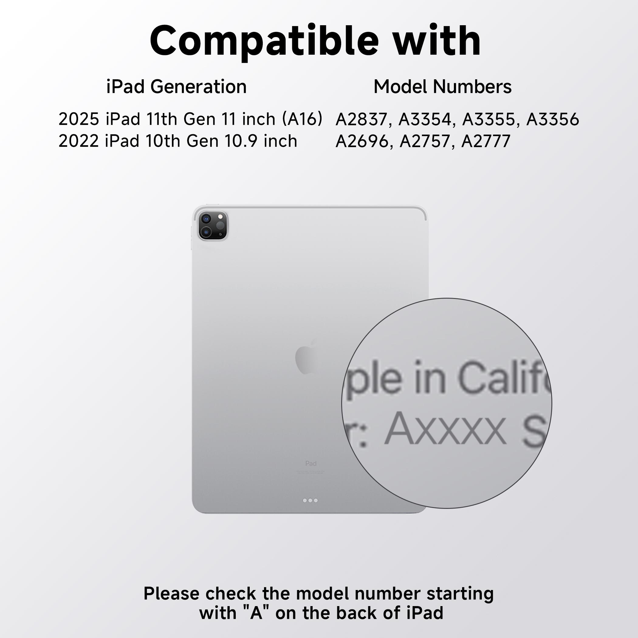 Lecsas 360° Swivel Keyboard Case for iPad 2018-2025 with Transparent Design, Magnetic Pencil Holder, Bluetooth Wireless, Durable & Lightweight Build(not include iPad!!!)