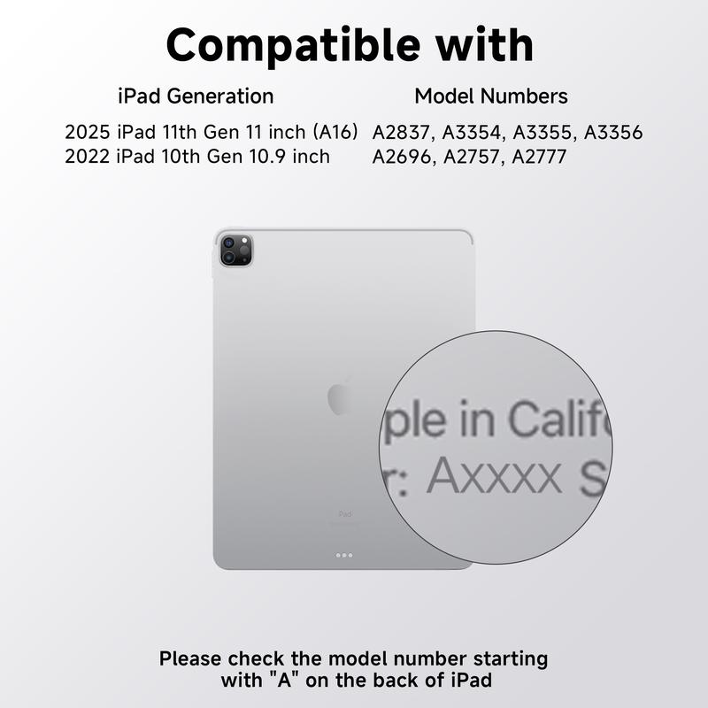 Lecsas 360° Swivel Keyboard Case for iPad 2018-2025 with Transparent Design, Magnetic Pencil Holder, Bluetooth Wireless, Durable & Lightweight Build(not include iPad!!!)