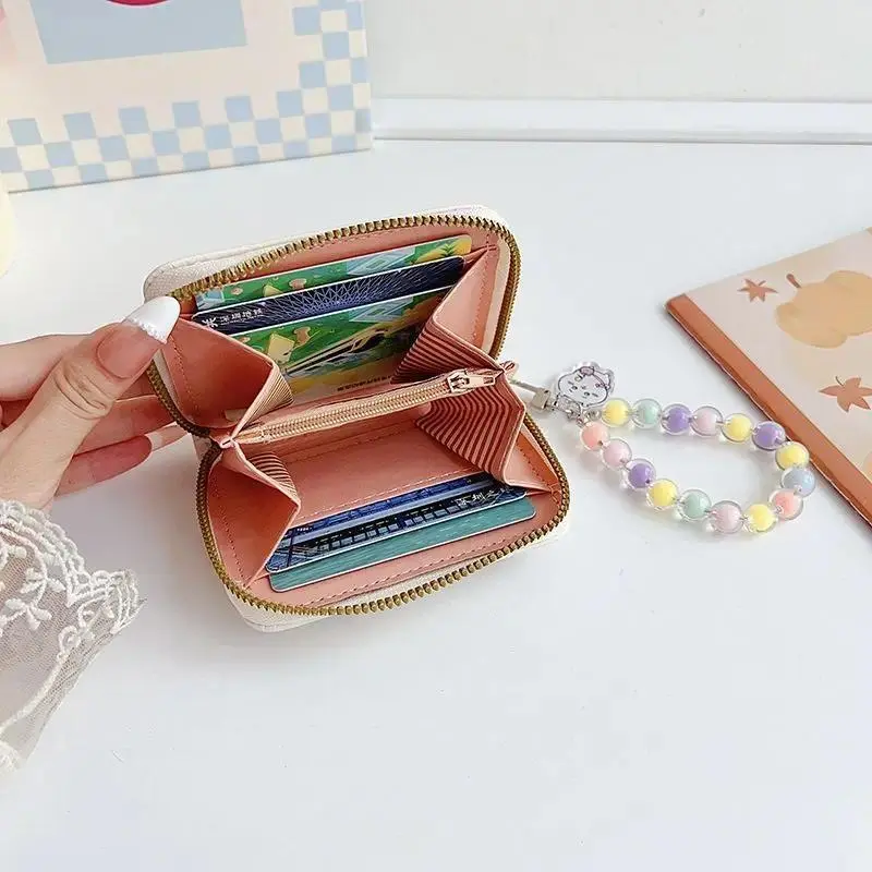 jiyi Student Coin Purse Usagi Hachiware Cute Japanese Cartoon Card Holder Wallet Two-in-one Pendant To Prevent Loss