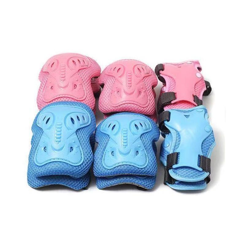 Lightweight Breathable Protective Gear Set, Knee Elbow Wrist Guards, Adjustable Velcro Design, Outdoor Safety Equipment