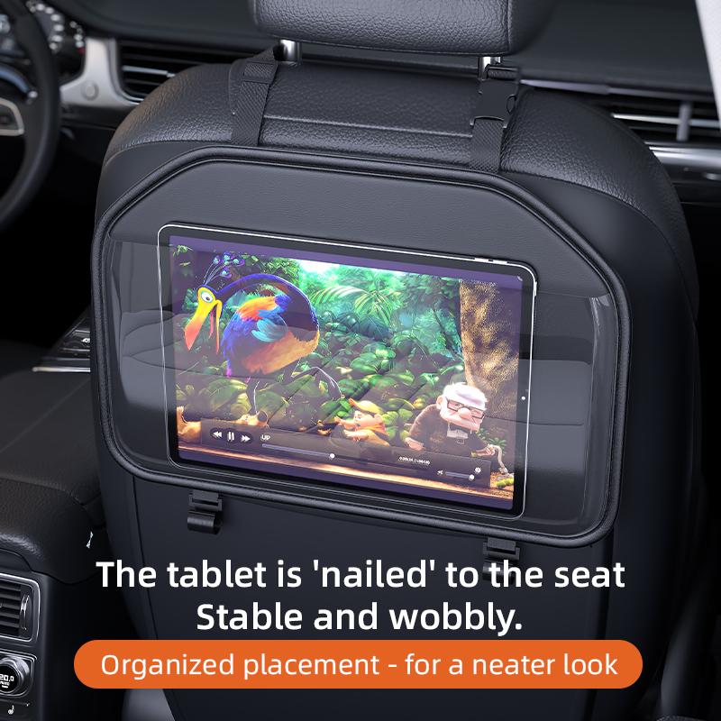 Transparent Pocket Car Seat Back Storage Bag Tablet Holder Wear-Resistant Auto Backseat Organizer for Children Car Accessories