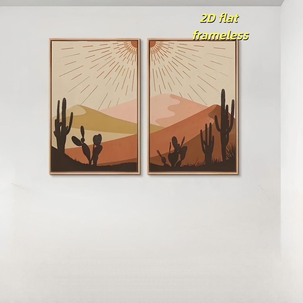 2 abstract landscape art canvas posters, suitable for wall decoration in living rooms, bedrooms, and offices, 2D flat printing frameless paintings