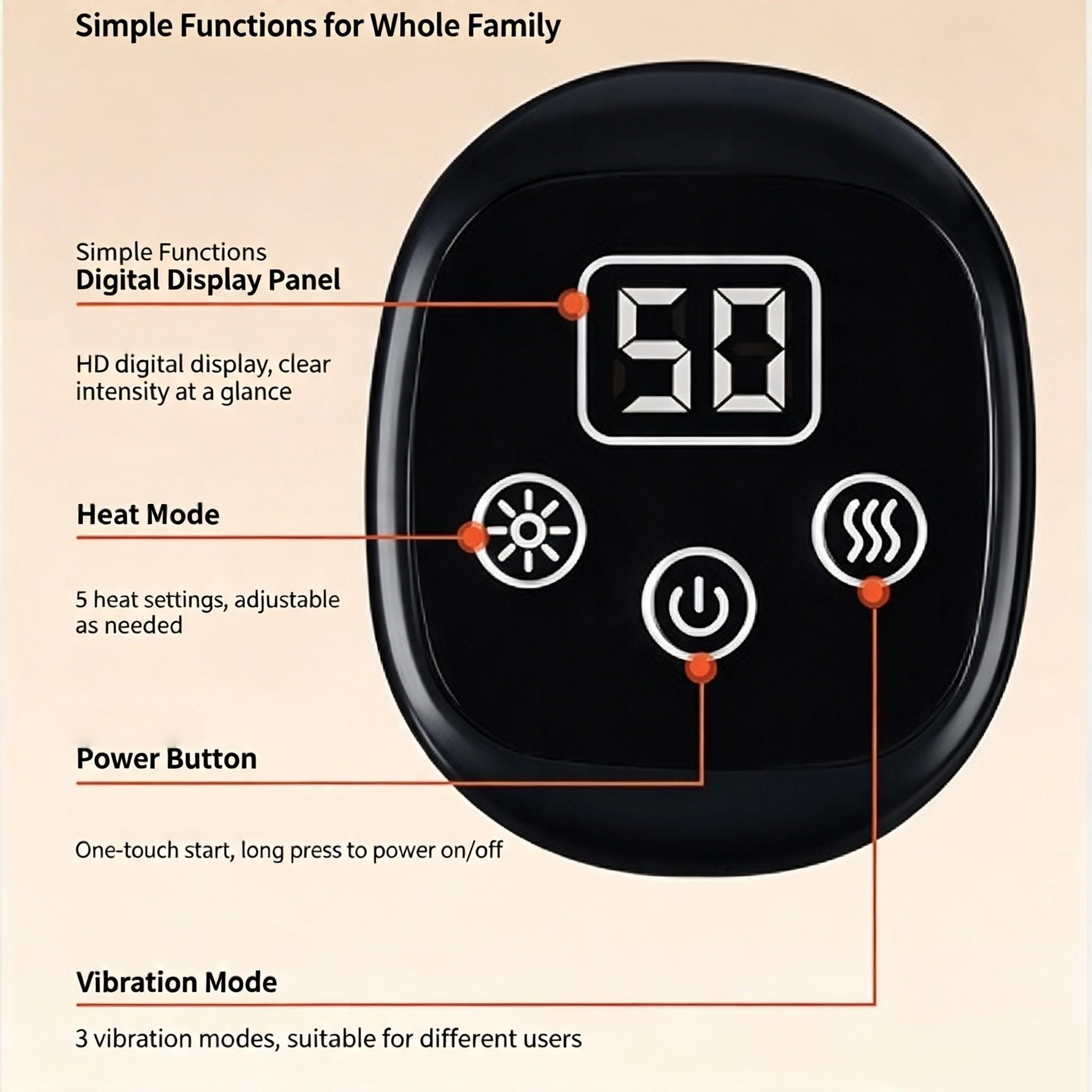 Wireless Heated Ankle Massager, Rechargeable Foot Heating Pad for Pain Relief, Portable Foot Massage for Neuropathy Plantar Fasciitis, 5 Heat Levels, 3 Vibration Modes, Auto Shut off