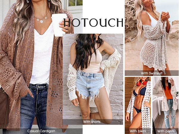 Lightweight Crochet Cardigan for Women Long Sleeve Open Front Knit Oversized Summer Sweaters Fit Knitwear Bag Batwing Beach 2025 Fall Fashion dealsforyoudays Casual Womenswear