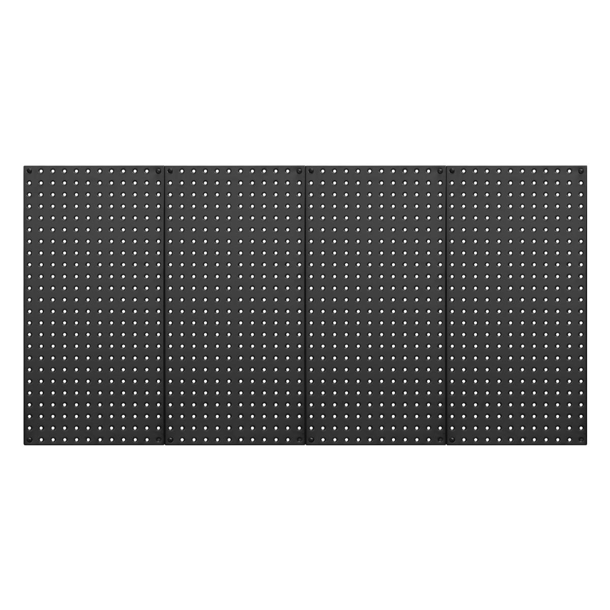 Metal Pegboard Panels, 24" x 12" Pegboard, 4 Panels, Heavy Duty Steel Peg Board Wall Organizer, for Living Room Garage Tool Storage Workbench Office Organization Craft Room Kitchen Home, Black