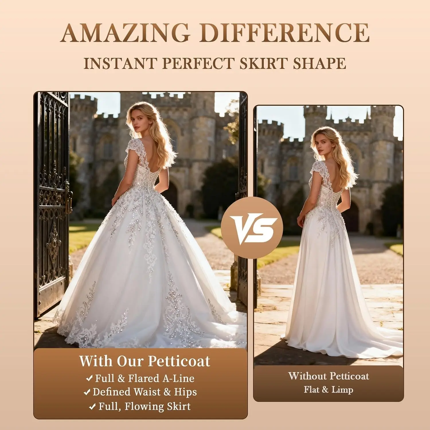 Women's Tulle Petticoat Crinoline Half Slip Underskirt for Bridal Dress(Gift)