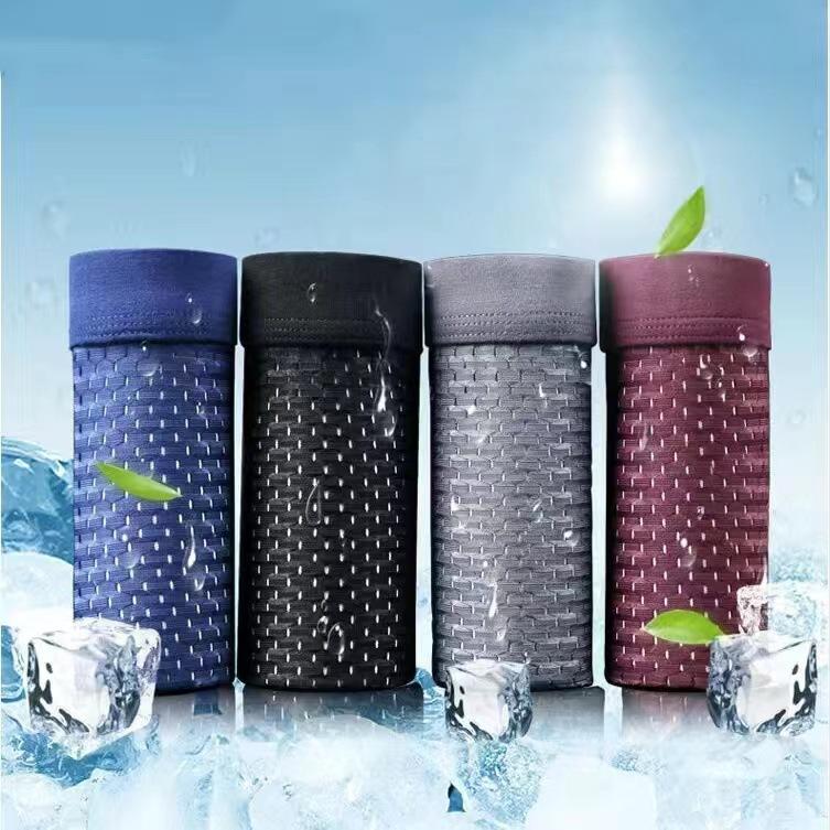 Coofandy Men's Sports Mid-Waist Boxer Briefs - Ice Mesh Breathable Comfort Workout Underwear