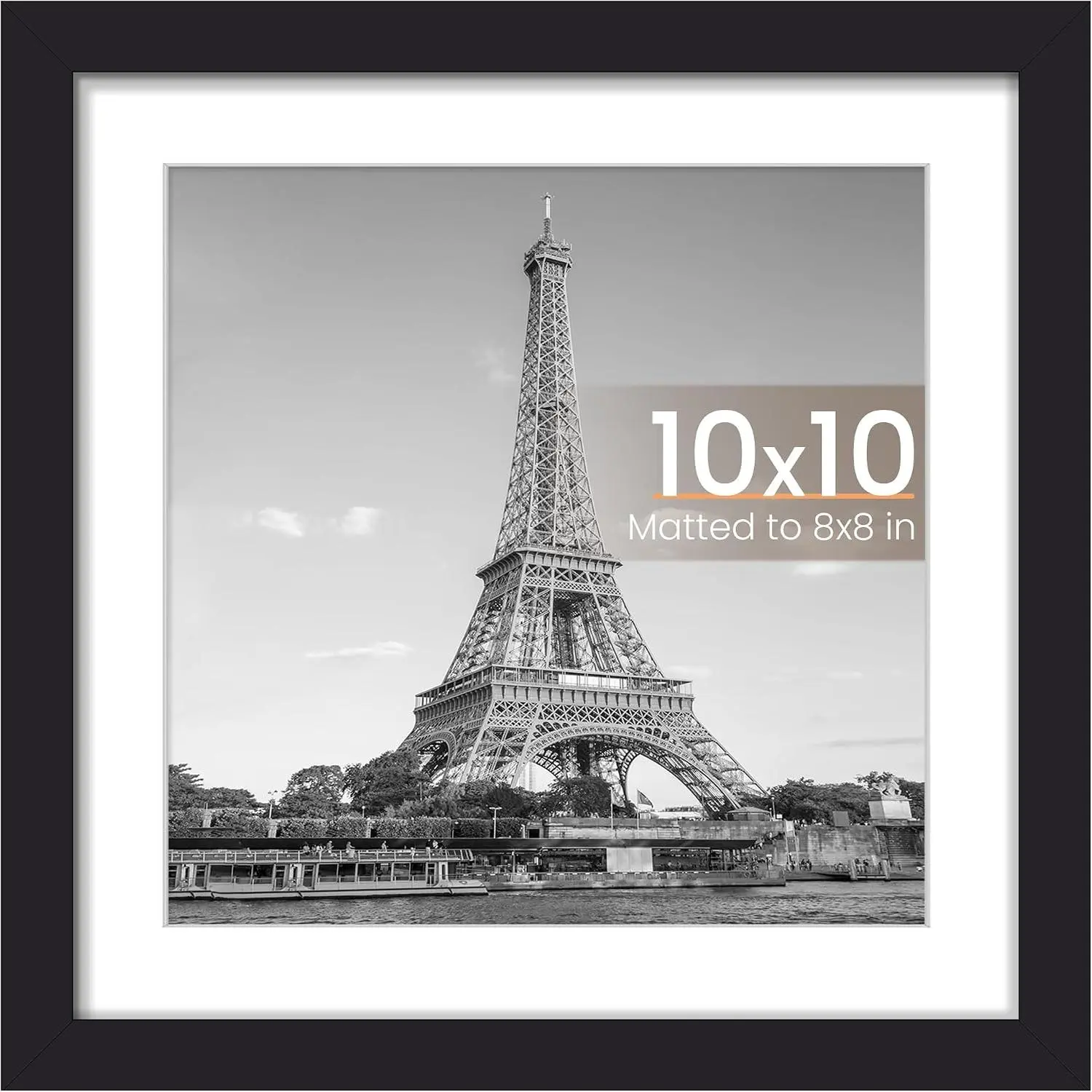 10x10 Picture Frame, Wall Decor Photo Frames, Black 1 Pack
