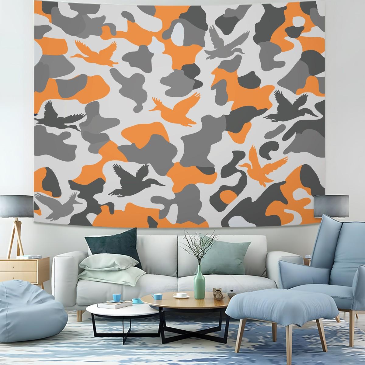 Unique Wild Duck Camo Tapestry, Artistic Digital Printed Wall Hanging, Cozy Multi-Use Wall Blanket for Bedroom & Living Room, Lightweight Decorative Piece, Perfect Housewarming Gift