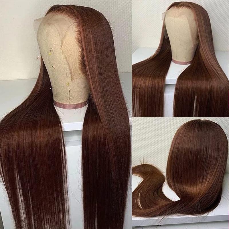 Bling Hair 30 32 Inch Brazilian Chocolate Brown Colored 13x4 Lace Front Wigs Straight Hair Wig Hd Transparent 13x6 Lace Frontal Wigs Preplucked For Wome