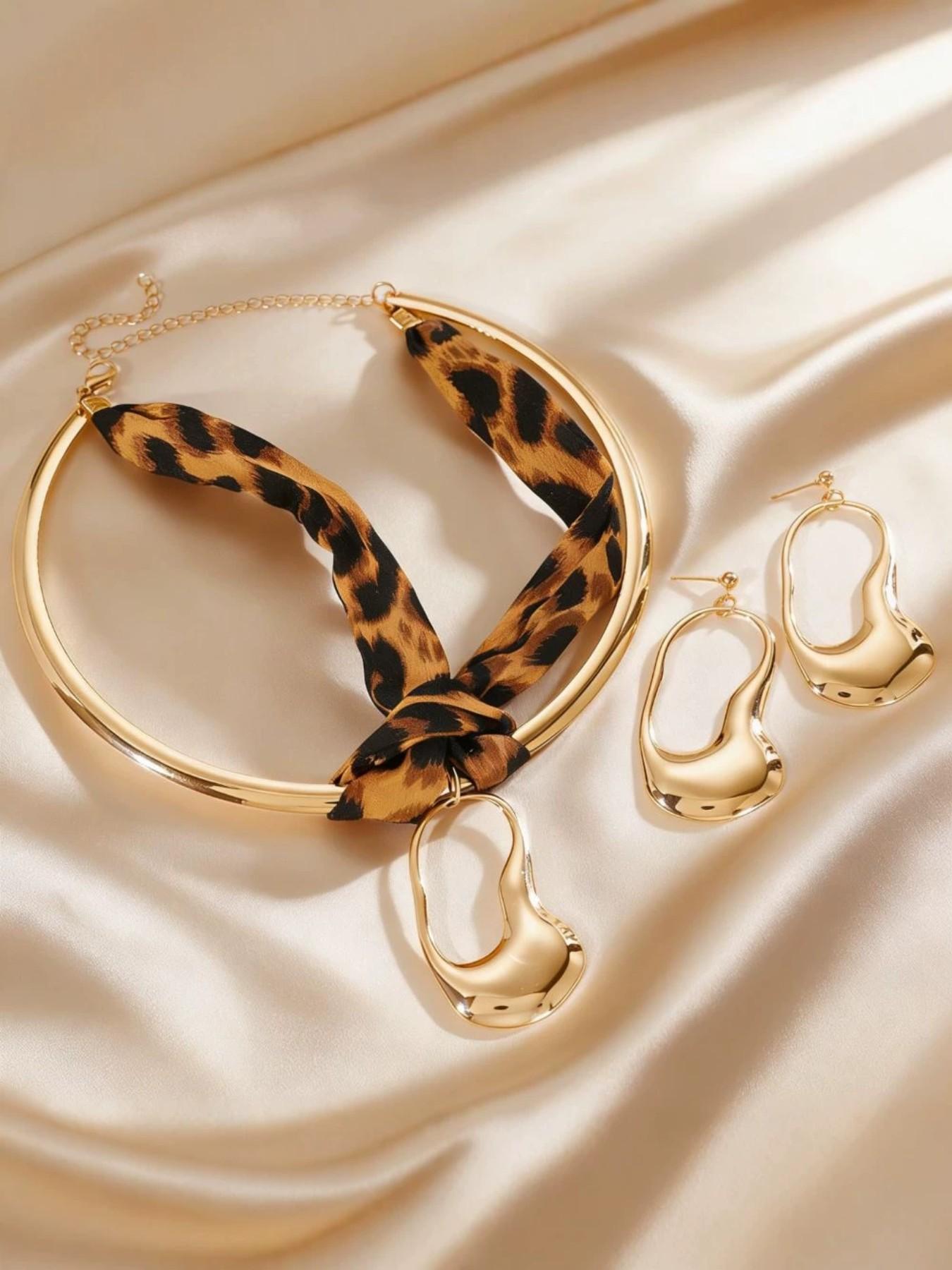 Irregular Metal Lava Earrings Necklace, Vintage Bold Style, 18k Gold Plated, Geometric Design, Fashion Blogger Accessory, Beach Vacation Jewelry