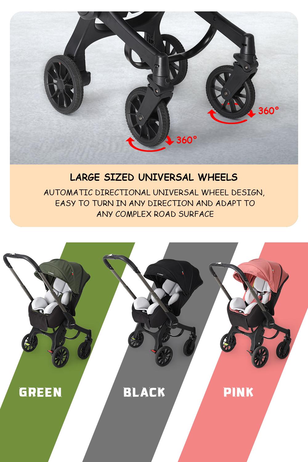 Premium Stroller | Adjustable Canopy | Compact, Foldable | Comfortable Stroller for Outdoor Baby Carports Bassinet Travel System