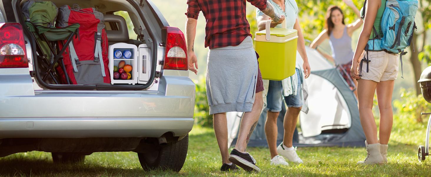 【TiktokShopSpringGlowUp】Antarctic Star Mini Compact Refrigerator with Gaming Light, 4L Capacity/6 Cans Portable Mini Fridge, for Bedroom,Car,Office and Dorm, Small Cooler for Cosmetics, Beverage and Food, White