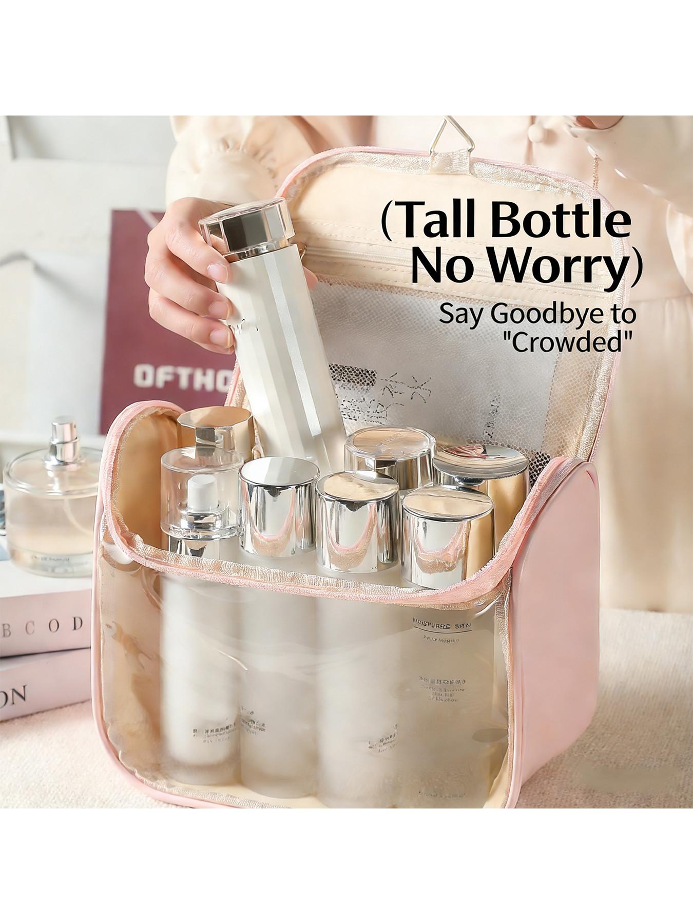 Portable Multi-Functional Transparent Makeup Bag, Travel Organizer, Daily Use, Waterproof Cube Design, Large Capacity Storage Bag