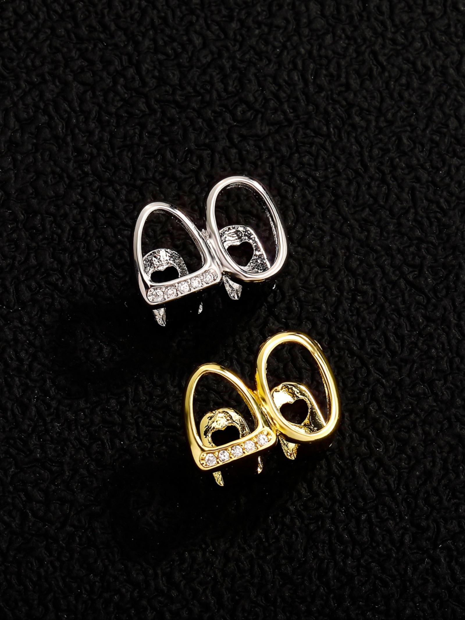 CRUSH CR 18K Gold Plated Open Face Dual Tooth Grillz, Gold/Silver Options Perfect for Y2K Aesthetic Outfits, Brunch Dates Daily Commutes,  Music Festivals, Club Nights TikTok Photoshoots,  Galentine’s Birthday Gift Lightweight Comfortable for All-Day Wear
