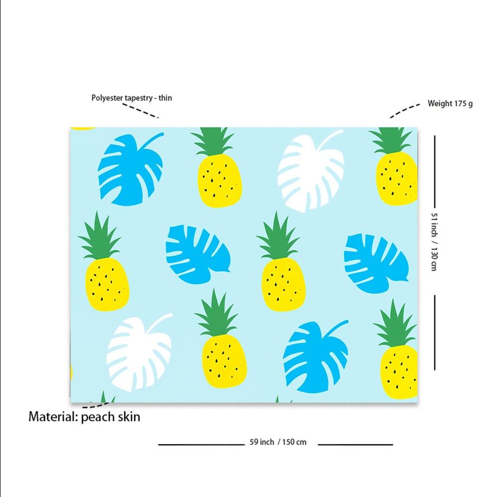 Summer Beach Party Decor Hanging Tapestry, Pineapple Turtle Shell Pattern, Suitable for Living Room, Multiple Sizes Available, Party Decoration