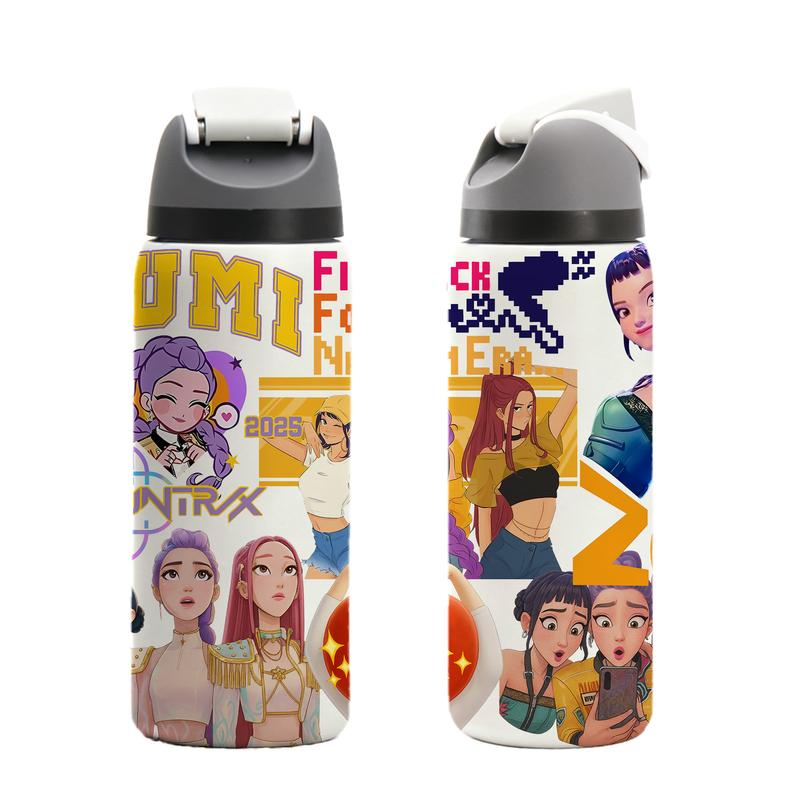 Auracup 1 Pc 19/24/32oz insulated mug, double wall vacuum cup with leak-proof lid, hot cold drinks tumbler, keeps hot 12 hours cold 24 hours, anime style colorful print, stainless steel thermal travel mug, Stainless steel flask, gift for women men, Chr