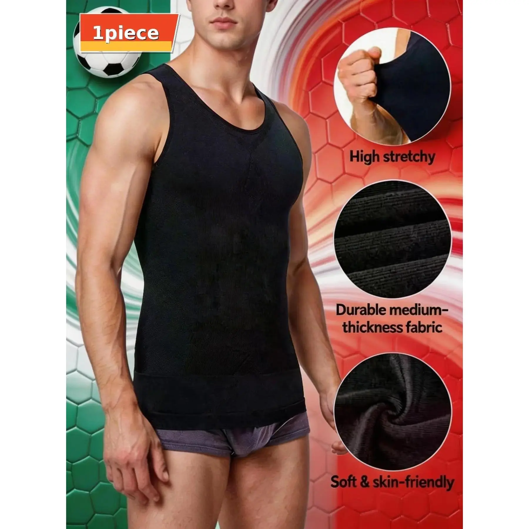 Men’s Seamless Compression Tank Top Sleeveless Breathable Stretch Undershirt Soft & Comfortable Everyday Wear