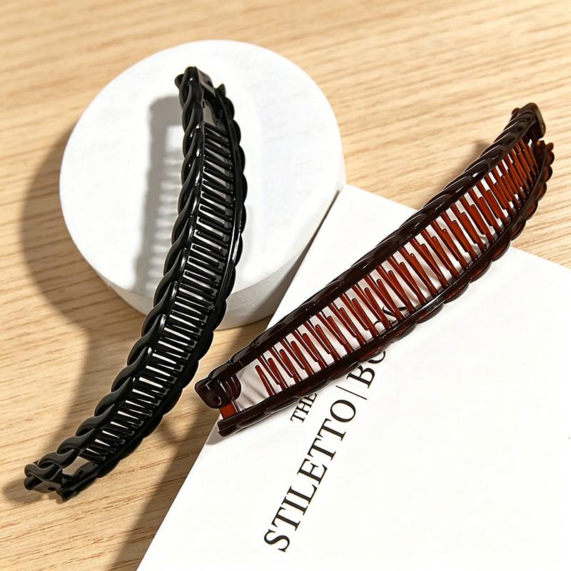 3-Pack Large Banana Hair Clips for Women - Extra Strong Non-Slip Clips for Thick Curly/Wavy Hair, Vintage Tooth Clips - Heavy-Duty Hair Accessories for Updos, Ponytails, and Buns - Perfect Valentine's/Mother's Day Gift, Wave Design