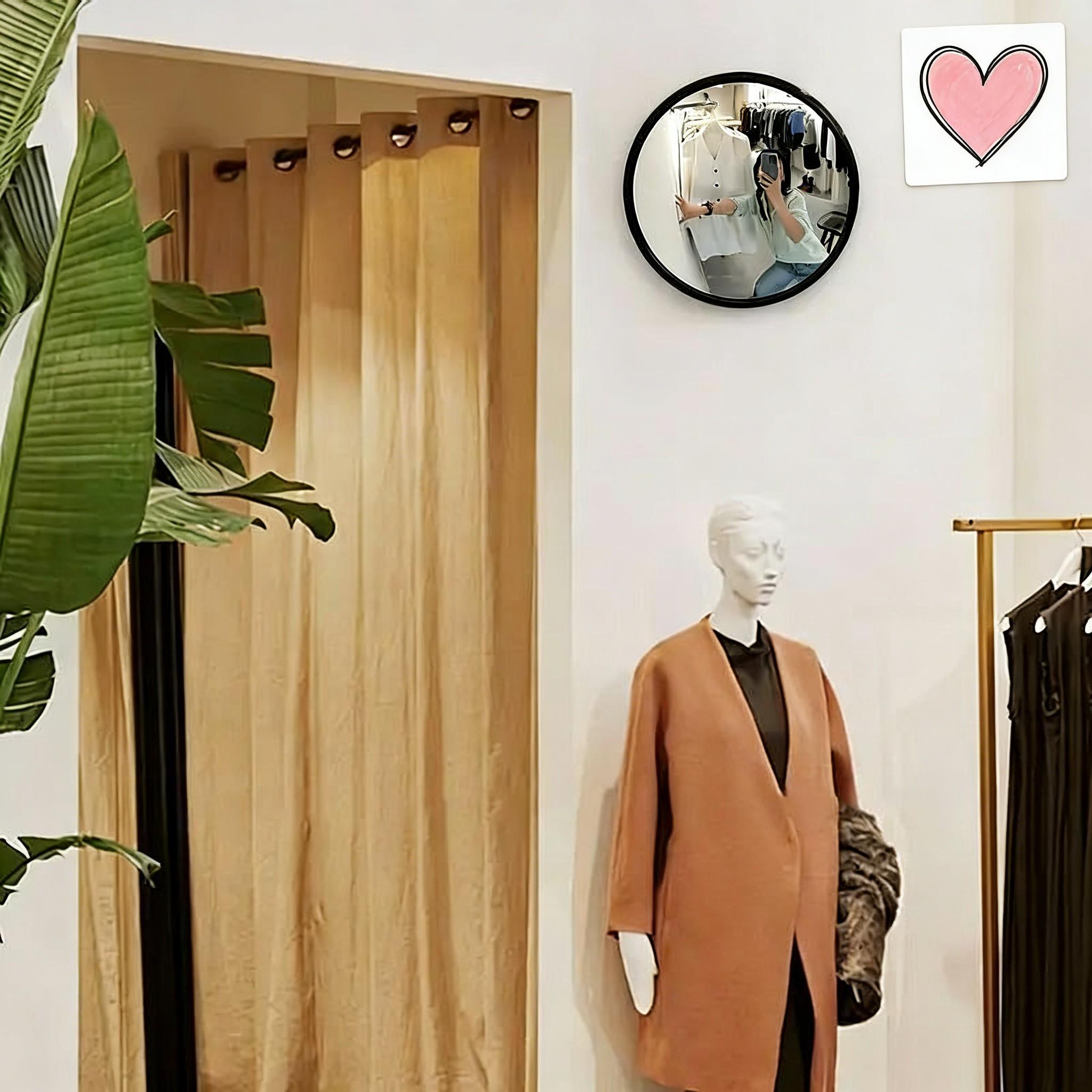 Stylish Wall‑Mounted Convex Fisheye Mirror, Wide‑Angle Selfie Must‑Have, Modern Industrial Home Decor