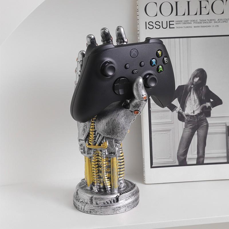 Cyberpunk Mechanical Hand Game Controller Stand, Ring Bracelet Holder, Photo Background Decor, Xbox Switch Console Accessory