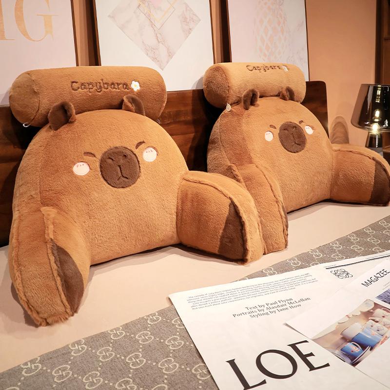 Kawaii Soft Lumbar Pillow with Washable Cover, Comfortable Bed Rest Design for Relaxing & Gaming, Ideal for Home Use