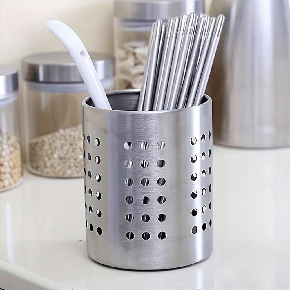 Stainless Steel Utensil Organizer Caddy - Multipurpose Kitchen Storage for Chopsticks, Spoons, Forks, Knives - Food-Safe, Rust-Resistant, Easy-to-Clean, Space-Saving Cutlery Holder for Home, Commercial, and Restaurant Use