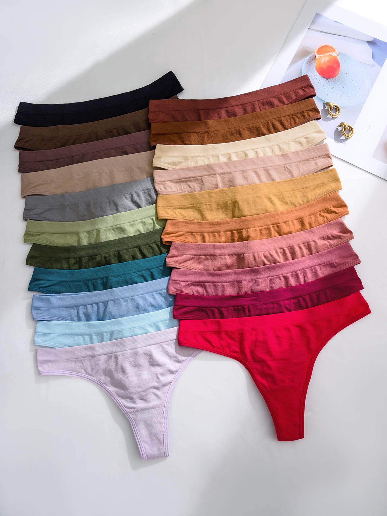 Women's Solid Color Seamless Thong, Soft Comfy Breathable Panty, Casual Elegant Panty for Daily Wear, Ladies Underwear for All Seasons