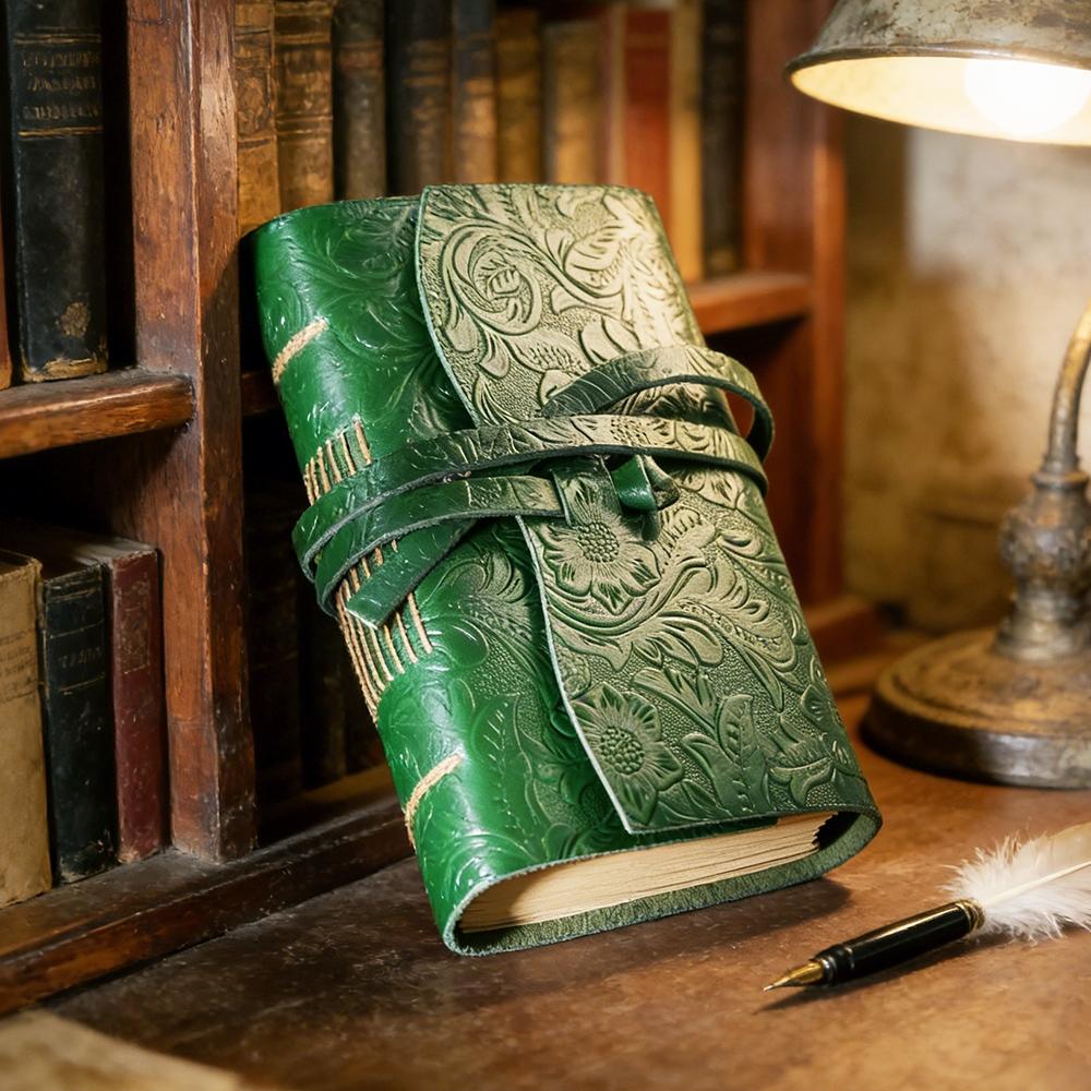 Leather Notebook Handmade Vintage Style, Replaceable Drawing Paper Core, Unisex Retro Lock Closure, Ideal for Artists Writing & Travel