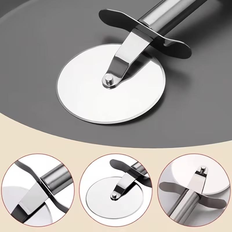 Stainless Steel Pizza Cutter, Sharp Rotating Blade, Ergonomic Non-Stick Handle, Easy Cutting for Pizza, Cheese, Dough, 1pcs