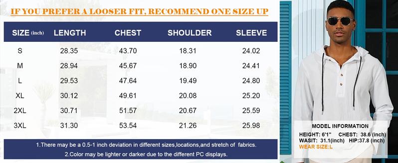 Men's Casual Long Sleeve Hooded Linen Shirt, Loose Fit Beachwear, Comfortable Breathable Spring Summer Vacation Clothing, Durable Daily Use