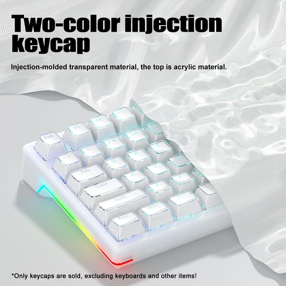 Aula Ice Crystal Jelly Keycaps, Acrylic Material, Side Characters, Backlit, Ergonomic Height Variations, Full Set, Fits Multiple Keyboard Layouts