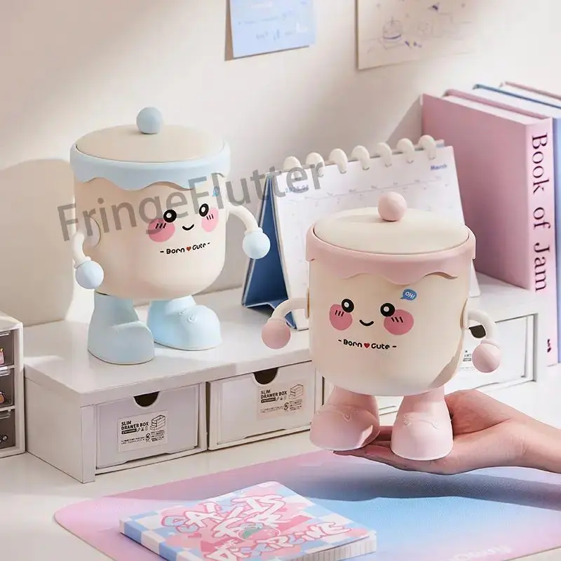 2026 New Cute Desktop Trash Can with Lid - Portable Mini Garbage Can, Lightweight Daily Creative Waste Bin, Multifunctional Organizer for Students' Room, Indoor Recreation Accessory