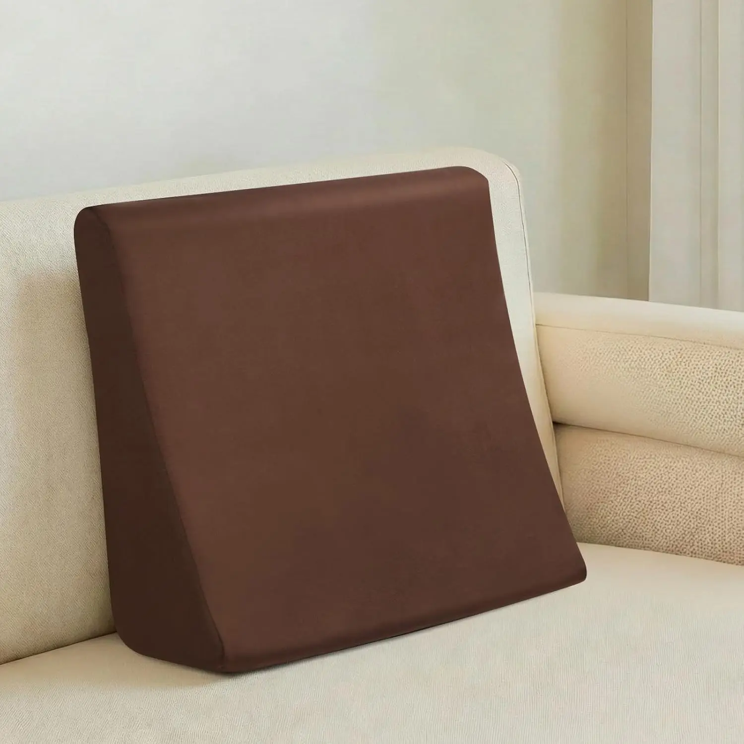 Lumbar Support Pillow for Recliner, Ergonomic Back Support for Couch | Backrest Pillow, Improve Posture, Relieve Back Pain for Long Sitting & Elderly, for Armchair & Sofa, Removable Cover,Brown