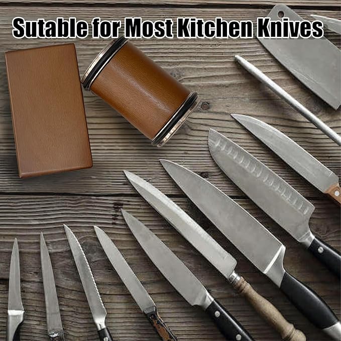 Rolling knife sharpener set with diamond and ceramic discs, 15°20°, different angles for sharp edges, suitable for any hardness of steel, wooden grips for honing knives sharpening Kitchen Gadgets