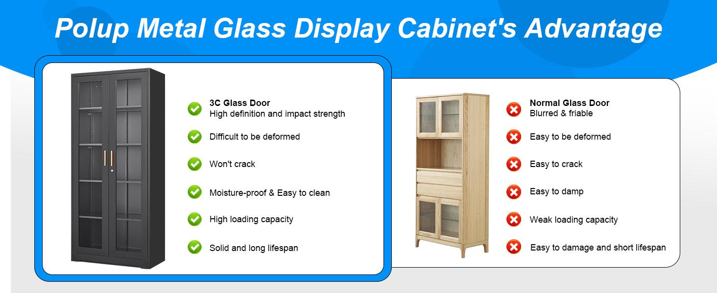 71-inch steel-framed glass display cabinet with lock and 5 adjustable shelves for collectibles, books, and wine. Freestanding cabinet Freestanding cabinet Kitchen furniture Freestanding Cupboard storage cabinets 71-inch steel-framed glass display cabinet with lock and 5 adjustable shelves for collectibles, books, and wine. Freestanding cabinet Freestanding cabinet Kitchen furniture Freestanding Cupboard storage cabinets