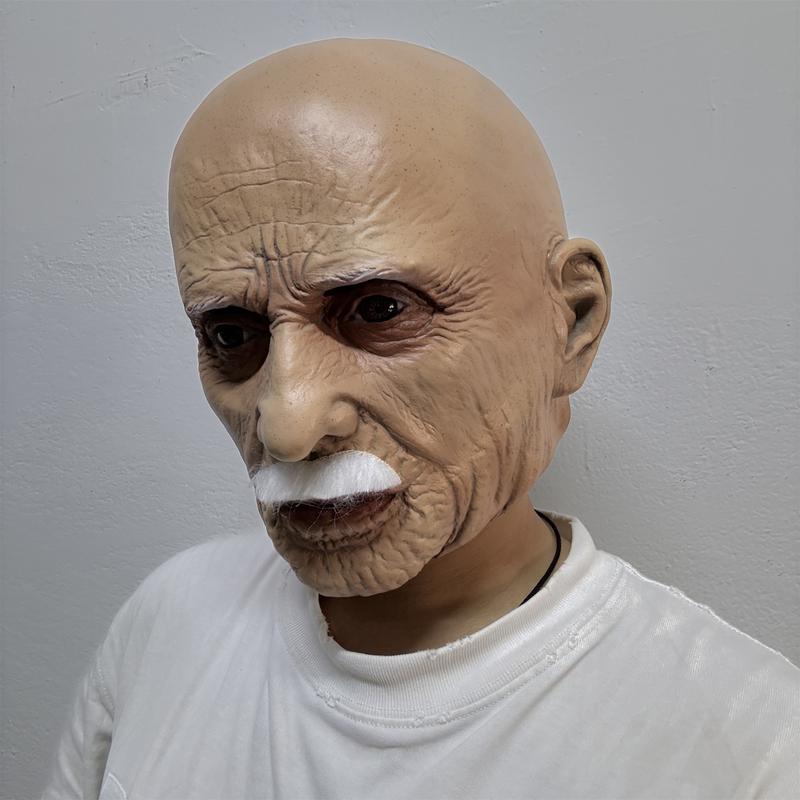 Old Man Mask, Bald Geezer Mask, Funny Man Face Cover, Realistic Mask, Halloween Party Supplies, Masquerade Props, Roleplay Ornament #TOP PICKS