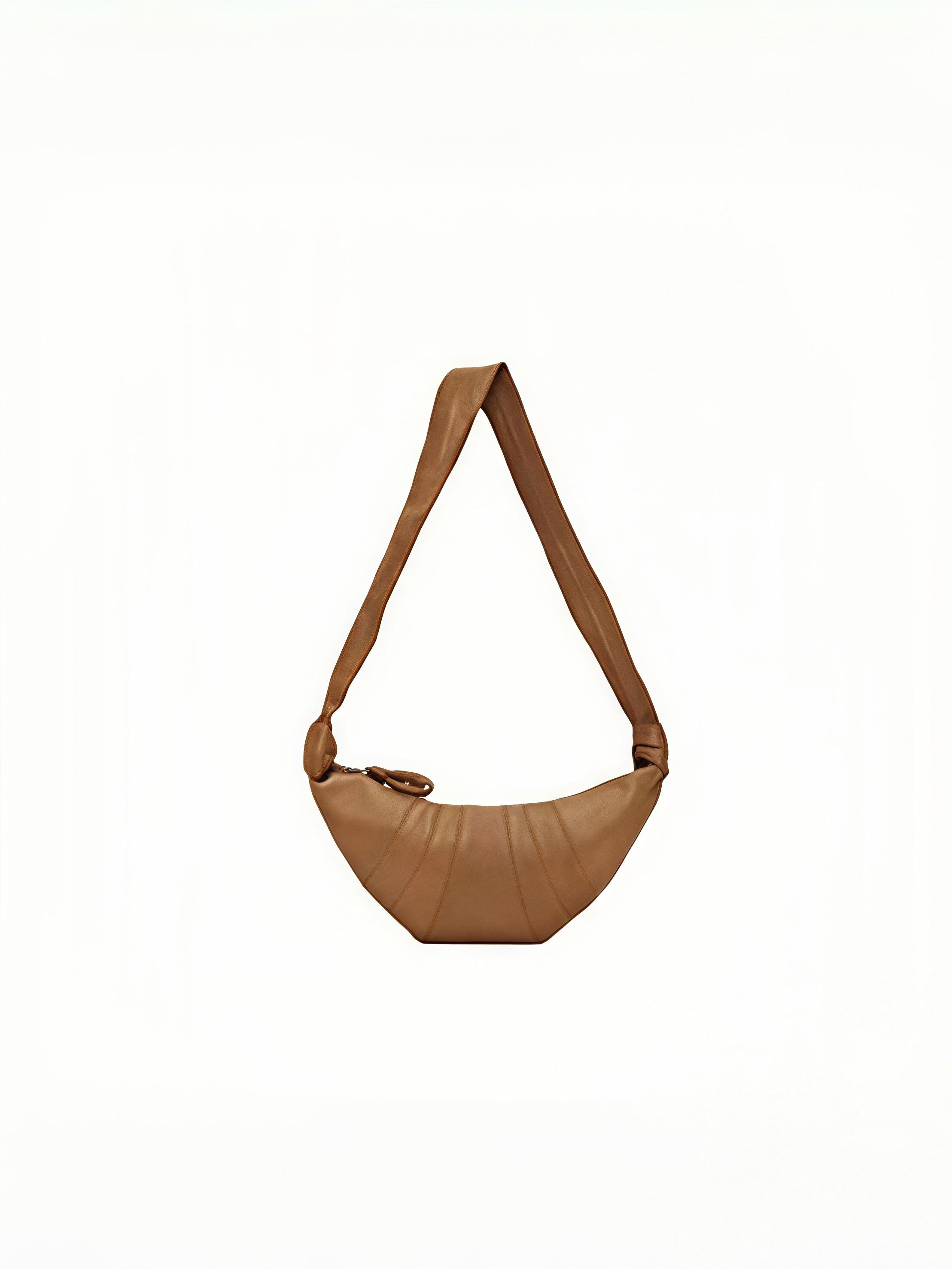 French Vintage Croissant Bag, Leather Horn Bag, Detachable Shoulder Crossbody Bag, Girl's Heartfelt Fashion Bag