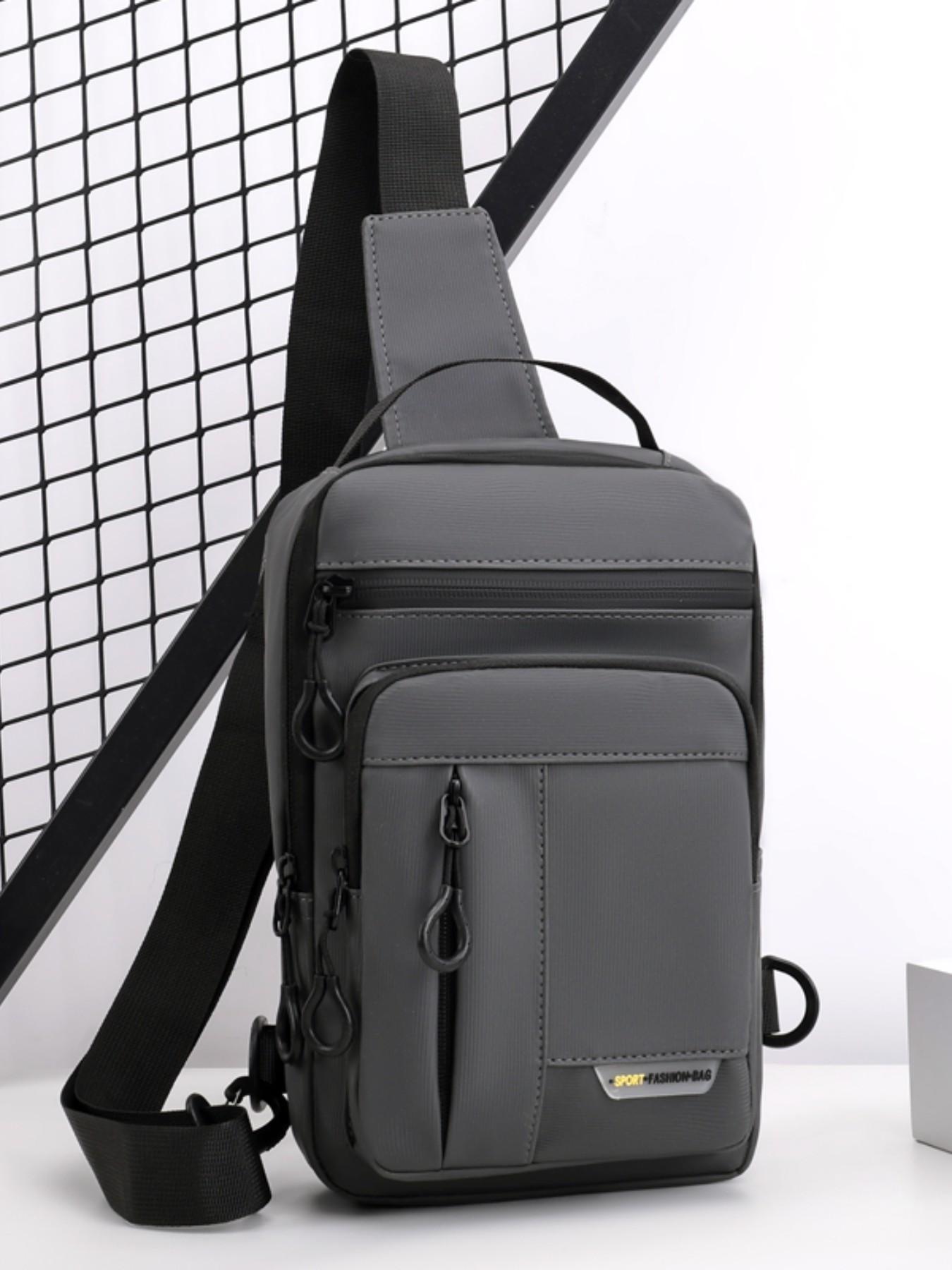 Simple Multi-Layer Durable Nylon Chest Bag, Versatile Bag, Fits Phone Charger Wallet Keys Card, Large Capacity Shoulder Crossbody, Casual Commute Outdoor, Essential Pack
