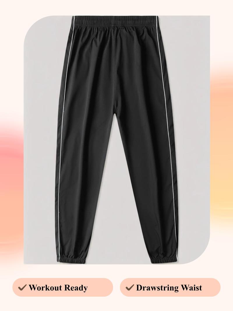 Men's Stylish Casual Jogger Pants with Side Stripes, Drawstring Waist and Elastic Cuffs, Perfect for Workout and Daily Wear, Runner Pants