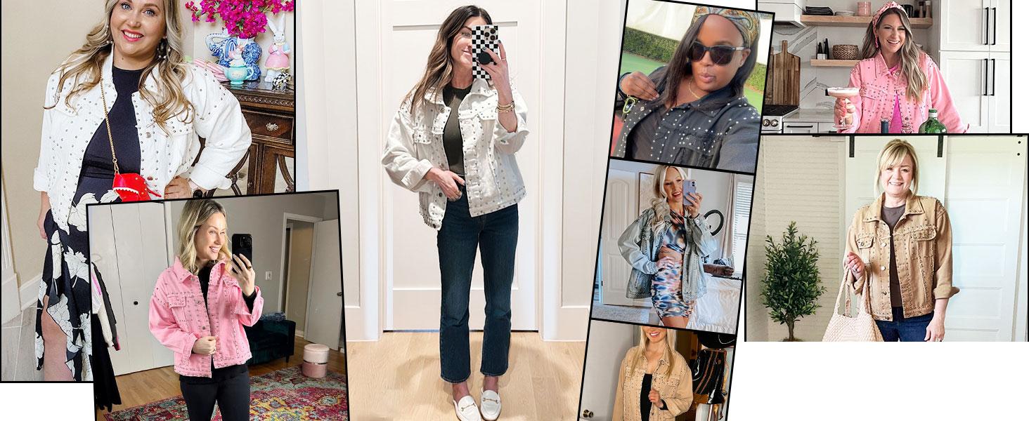 Naeduo Women's Button Down Bomber Jacket Drop Shoulder Short Cropped Coat Outwear