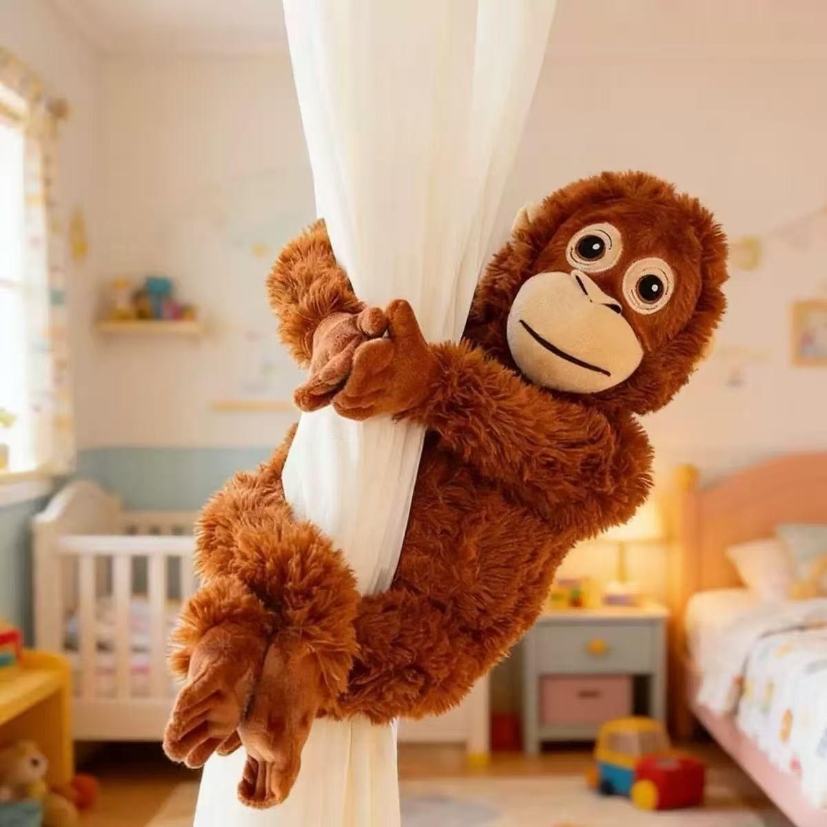 Gorilla Plush Toy Long-Armed Monkey Doll, Baby Comfort Pillow, Soft Filled Animal, Perfect Gift for Kids, Cuddly and Adorable