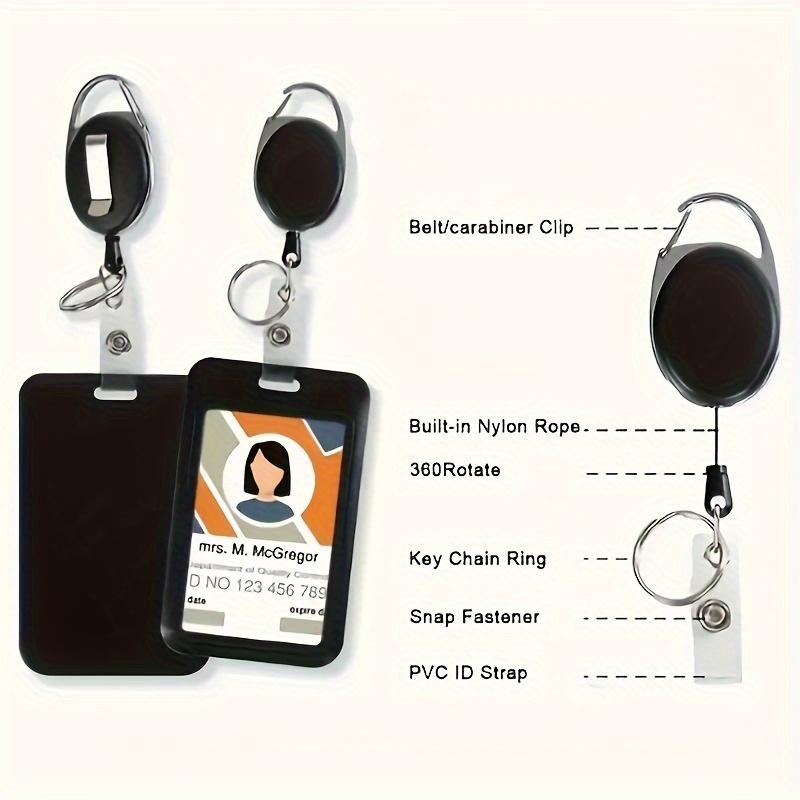 1pc/Fashion Black ID Card Holder with Retractable Sliding Cover - Suitable for Bus Cards, ID Cards, and Brand Cards