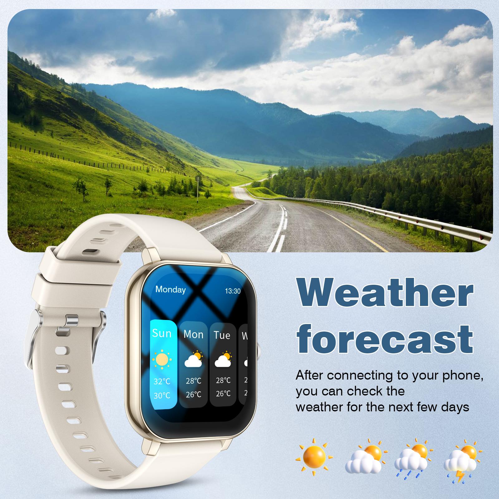 Smart Watch with Wireless Calling & Multi-Sport Mode, Call Reminder, Sms Alerts, Compatible with iPhone & Android Devices