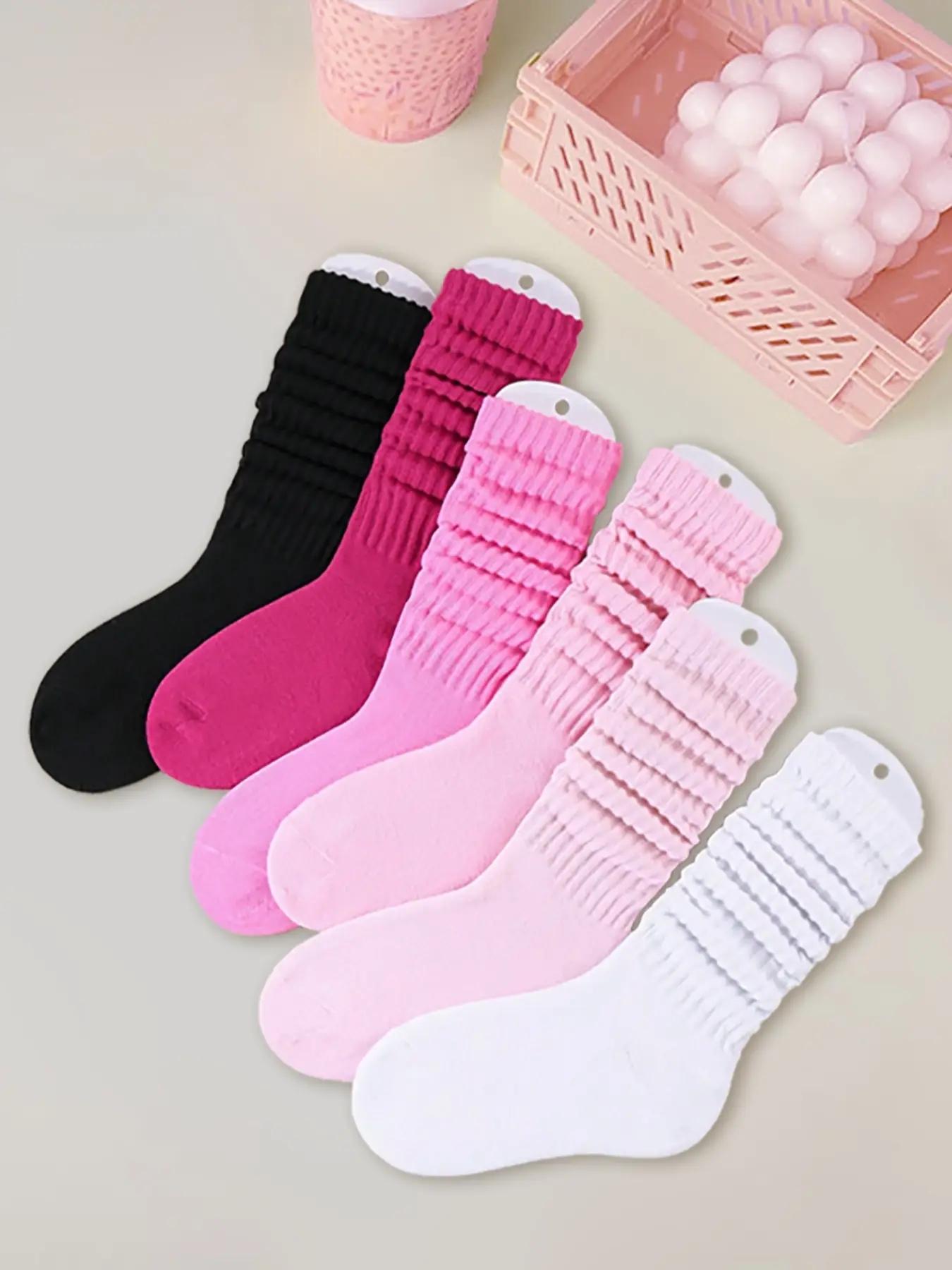 Women's Solid Crew Socks, Multi-pack Soft Comfy Breathable Mid-calf Socks for Daily Wear, Socks for Women, Lady's Fall & Winter  Hosiery