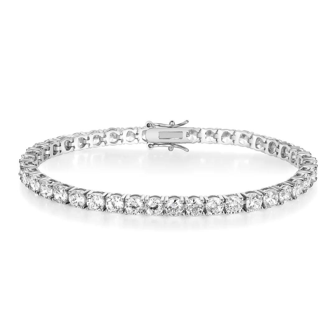 D VVS1 Moissanite Tennis Bracelet 100% 925 Sterling Silver 2-6mm Classics with GRA Bracelets for Women Man Wedding Jewelry Gifts