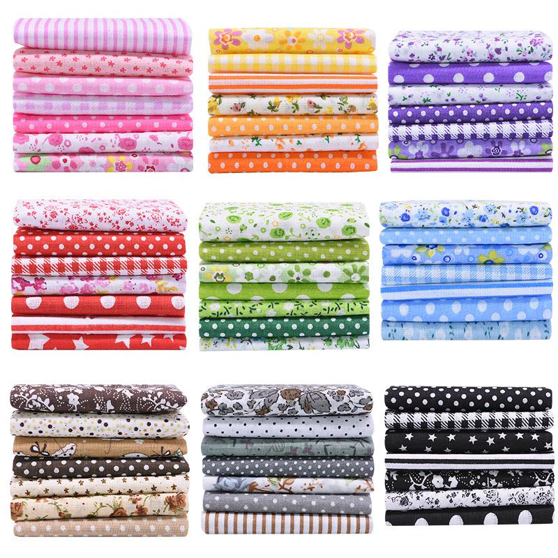 56Pcs Cotton Fabric Bundles, Floral Plaid Polka Dot Quilting Fabric for DIY Sewing Craft